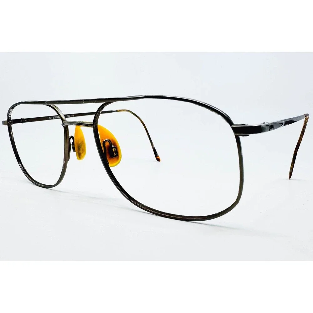 Stetson Eyeglass Frames Mens Brown Aviator XL-4 Zyloware 194 56-18-145